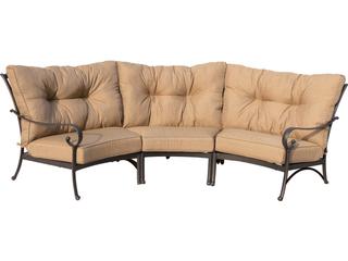 Darlee Outdoor Living Santa Anita Cast Aluminum Antique Bronze 3 Piece Sectional Crescent Lounge Set