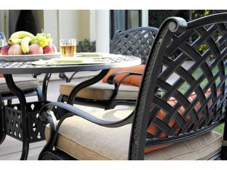 Darlee Outdoor Living Nassau Casual Cushion Antique Bronze Cast Aluminum Dining Set