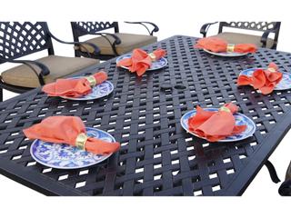 Darlee Outdoor Living Standard Nassau Cast Aluminum Antique Bronze 7 Piece Dining Set