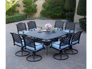 Nassau Cast Aluminum 9-Piece Patio Dining Set