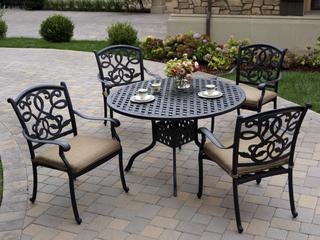 Darlee Outdoor Living Santa Monica Cast Aluminum Antique Bronze 5 Piece Dining Set