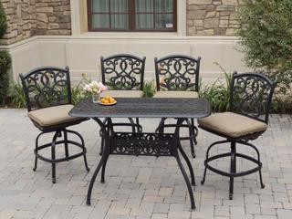 Darlee Outdoor Living Santa Monica Cast Aluminum Antique Bronze 5 Piece Counter Set