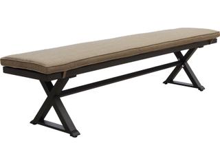 Darlee Outdoor Living Brooklyn Aluminum Multibrown 3 Piece Dining Set in Sesame Cushions with 86''W x 44''D Rectangular Dining Table