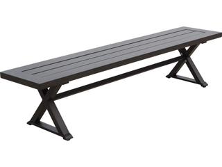 Darlee Outdoor Living Brooklyn Aluminum Multibrown 3 Piece Dining Set in Sesame Cushions with 86''W x 44''D Rectangular Dining Table