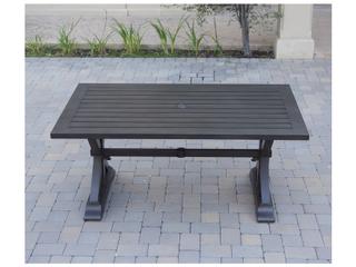 Darlee Outdoor Living Brooklyn Aluminum Multibrown 6 Piece Dining Set with 67''W x 39''D Rectangular Dining Table