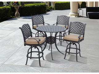 Darlee Outdoor Living Nassau Cast Aluminum Antique Bronze 5 Piece Bar Set