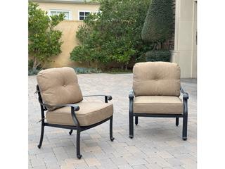 Darlee Outdoor Living Elisabeth Cast Aluminum 5-Piece Conversation Set with 42" Round Chat Table