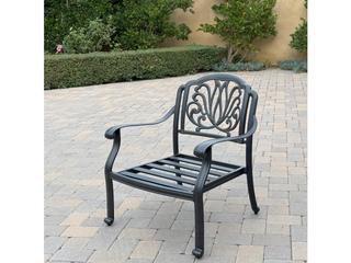 Darlee Outdoor Living Elisabeth Cast Aluminum 5-Piece Conversation Set with 42" Round Chat Table