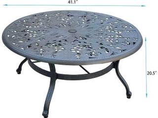 Darlee Outdoor Living Elisabeth Cast Aluminum 5-Piece Conversation Set with 42" Round Chat Table