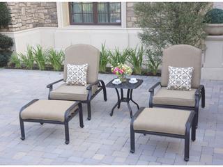 Darlee Outdoor Living Elisabeth Cast Aluminum Antique Bronze 5 Piece Lounge Set