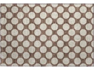 The Reserve Geometric Area Rug in Coffee Polyester Microfiber