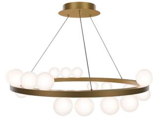 dweLED by WAC Lighting Carousel 21-Light Aged Brass Globe Round Chandelier