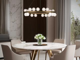 dweLED by WAC Lighting Carousel 21-Light Aged Brass Globe Round Chandelier