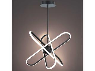 dweLED by WAC Lighting Valerius 3-Light Black LED Geometric Round Chandelier