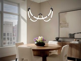dweLED by WAC Lighting Swathe 3-Light Black Chrome Chandelier