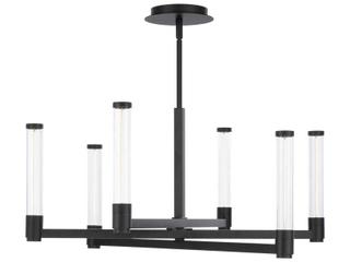 dweLED by WAC Lighting Jedi 6-Light Black Glass LED Cylinder Chandelier