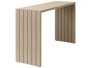 Ebel Bari Aluminum Rectangular Outdoor Console Table with Plank Style Top