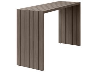 Ebel Bari Aluminum Rectangular Outdoor Console Table with Plank Style Top