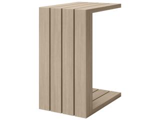 Ebel Bari Aluminum Rectangular C Table with Plank Style Top