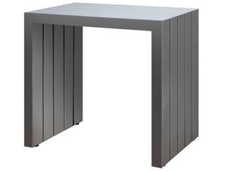 Ebel Bari Aluminum Rectangular Patio End Table with Plank Style Top