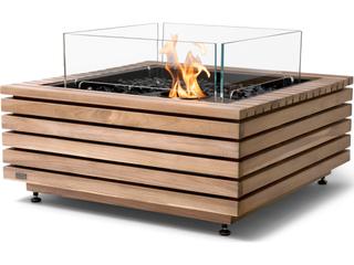 EcoSmart Fire Base Square Outdoor Fire Pit Table with Ethanol Burner Black
