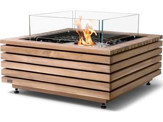EcoSmart Fire Base Square Outdoor Fire Pit Table with Ethanol Burner Black