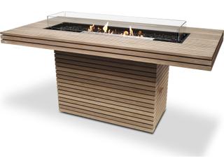 EcoSmart Fire Gin Rectangular Outdoor Patio Fire Pit Table with Gas LP/NG Stainless Steel