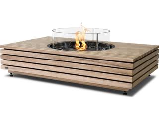 EcoSmart Fire Martini Rectangular Outdoor Patio Fire Pit Table with G16T Gas LP/NG Stainless Steel