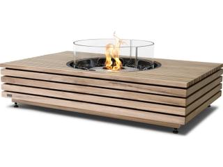 EcoSmart Fire Martini Rectangular Outdoor Patio Fire Pit Table with G16T Gas LP/NG Stainless Steel