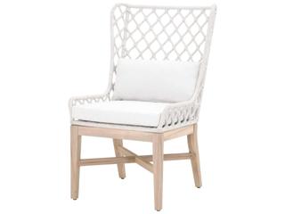 Essentials for Living Outdoor Woven Rope White Speckle Flat Cushion Lounge Chair
