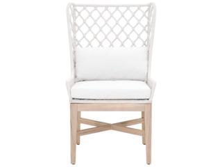 Essentials for Living Outdoor Woven Rope White Speckle Flat Cushion Lounge Chair