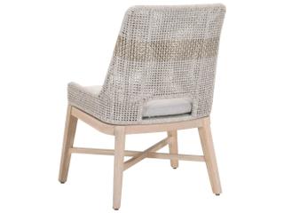 Essentials for Living Outdoor Woven Rope Taupe & White Flat / Pumice Cushion Dining Chair Set of 2