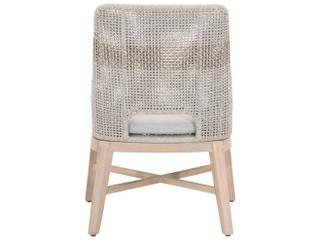 Essentials for Living Outdoor Woven Rope Taupe & White Flat / Pumice Cushion Dining Chair Set of 2