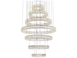 Elegant Lighting Monroe 7-Light Chrome Crystal LED Drum Tiered Chandelier