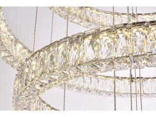 Elegant Lighting Monroe 7-Light Chrome Crystal LED Drum Tiered Chandelier