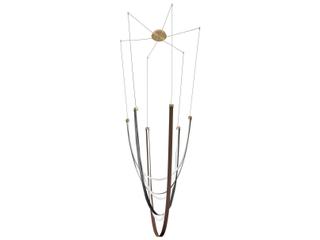 Thesis Ayers 3-Light Champagne Gold Black Brown Linear Chandelier