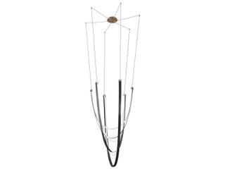 Thesis Ayers 3-Light Champagne Gold Black Brown Linear Chandelier