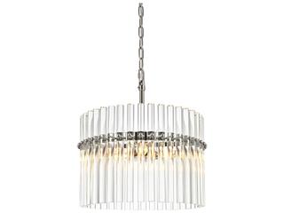 Elegant Lighting Paulina 3-Light Polished Nickel Drum Chandelier