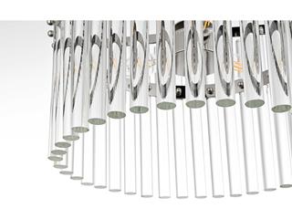 Elegant Lighting Paulina 3-Light Polished Nickel Drum Chandelier