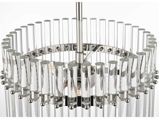 Elegant Lighting Paulina 3-Light Polished Nickel Drum Chandelier