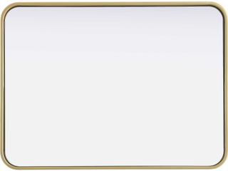 Elegant Lighting Remy Brass Rectangular Wall Mirror