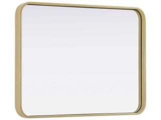 Elegant Lighting Remy Brass Rectangular Wall Mirror