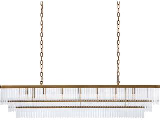 Eichholtz East Rectangular Antique Brass Chandelier