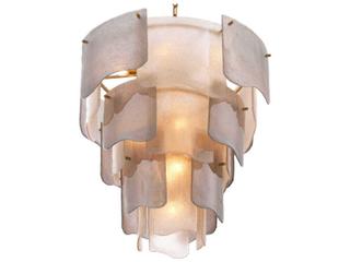 Eichholtz Asinara L Antique Brass Smoke Glass Chandelier