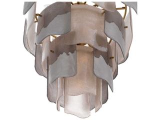 Eichholtz Asinara L Antique Brass Smoke Glass Chandelier