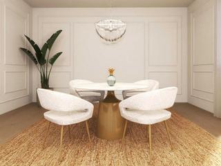 Eichholtz Nathan White Fabric Dining Room Set