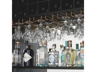 Eichholtz Kellam Solid Wood Black Antique Mirror Glass Bar Cabinet