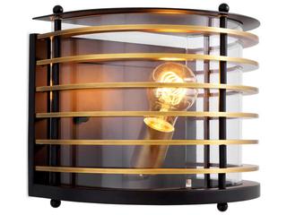 Eichholtz Outdoor Black Finish Antique Brass Clear Glass Light