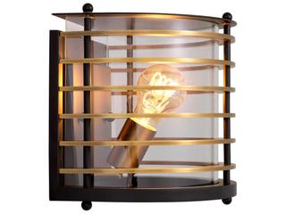 Eichholtz Outdoor Black Finish Antique Brass Clear Glass Light