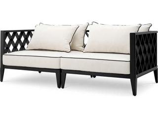 Eichholtz Outdoor Black Finish Sunbrella Canvas Sofa